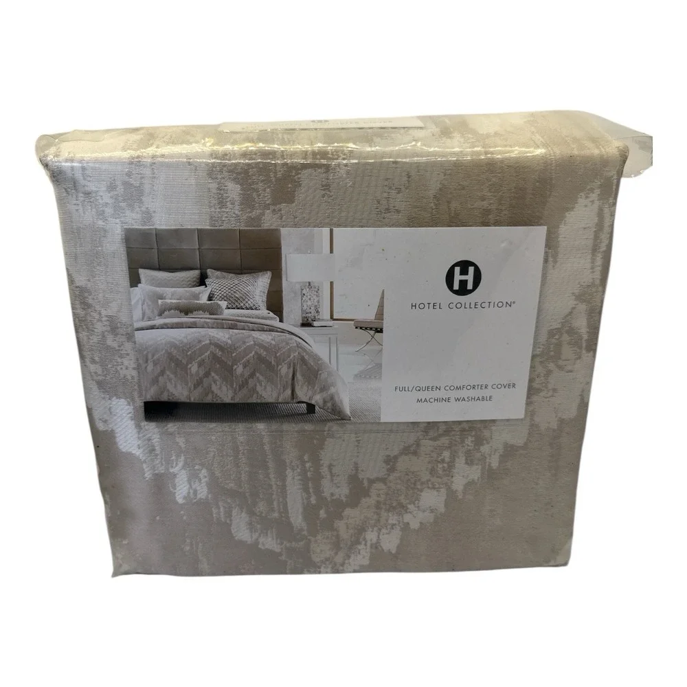 Hotel‎ Collection Distressed Chevron Full/Queen Comforter Cover New